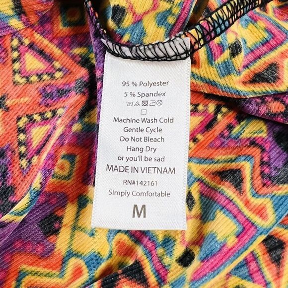 LulaRoe Irma Womens Multicolor Aztec Hi Low Tunic Shirt Stretch Travel M 0710 - Picture 6 of 7